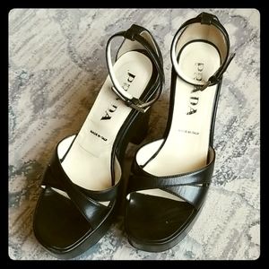 Prada Capretto Flume platform dress shoes